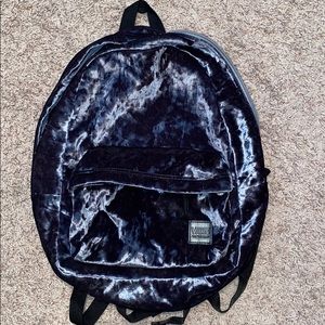Black velvet backpack
